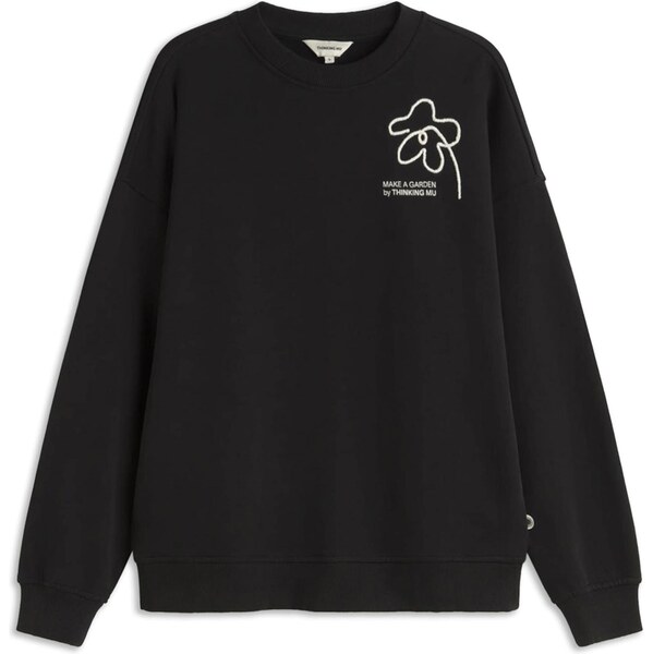 Thinking MU Mikina Flower Rope čierna / biela 65365548