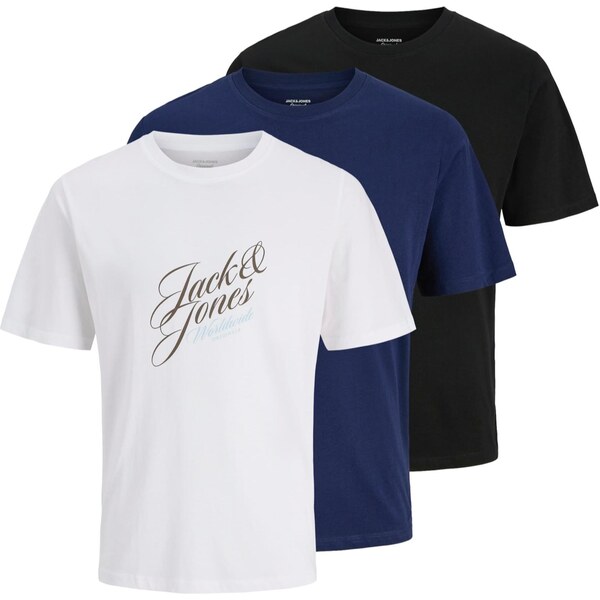 JACK & JONES Tričko JORINWOOD námornícka modrá / hnedá / čierna / 65353492