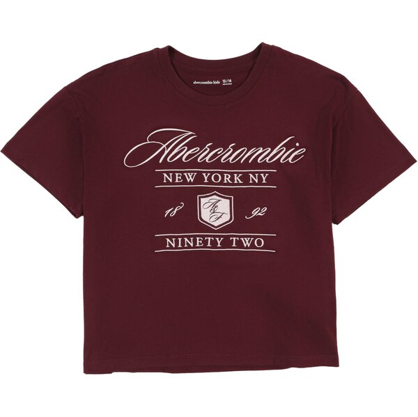 Abercrombie & Fitch Tričko burgundská / biela 65892631