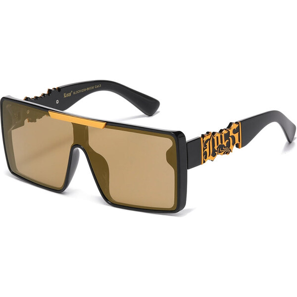 LOCS Hombre hranaté slnečné okuliare Hnedé zrkadlovky 65230105