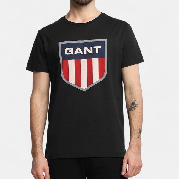 Pánské černé triko Gant 24452 44747597