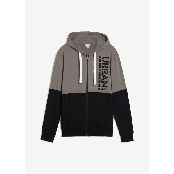 bonprix Mikinová bunda s kapucňou z bio bavlny, farba šedá 56002832