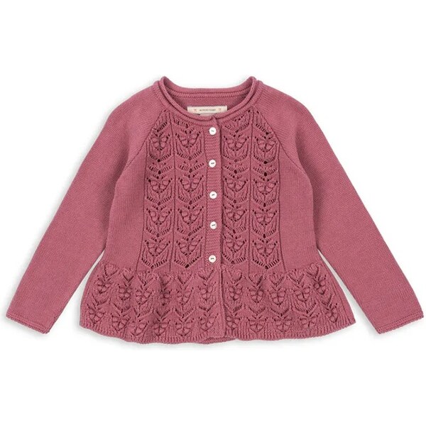 Detský bavlnený kardigan Konges Sløjd CABBY FRILL CARDIGAN GOTS 65377123