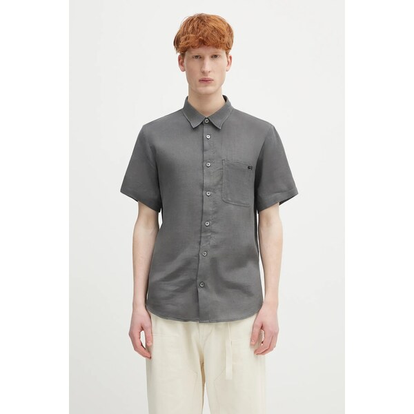 Ľanová košeľa A.P.C. chemisette bellini logo 65361433