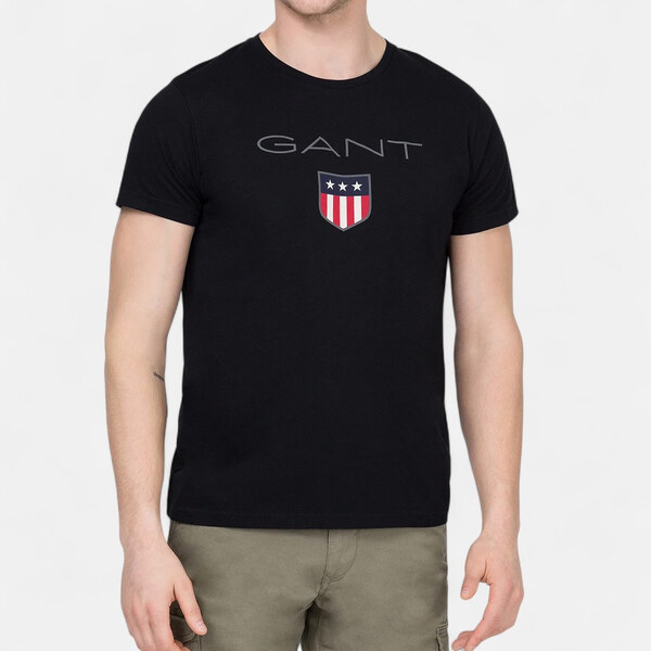 Pánské černé triko Gant 56397 65361389
