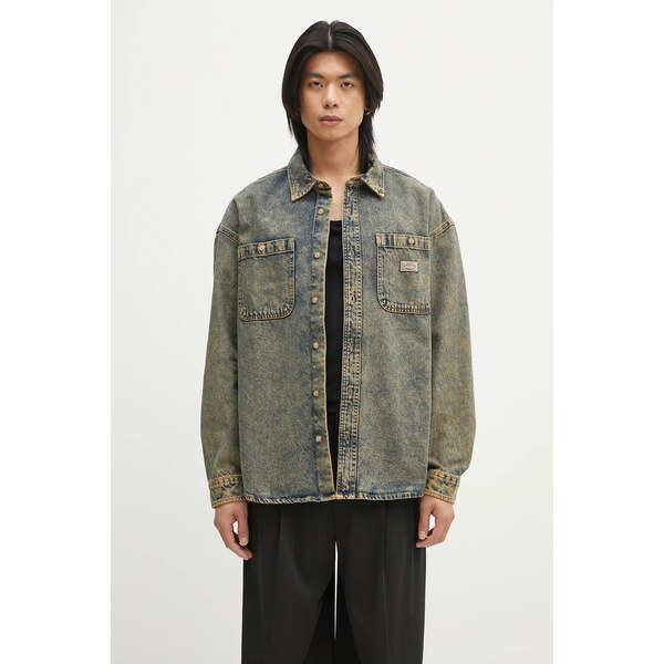 Rifľová bunda Dickies Houston Ls Shirt Yellow Fade Indigo 65361692