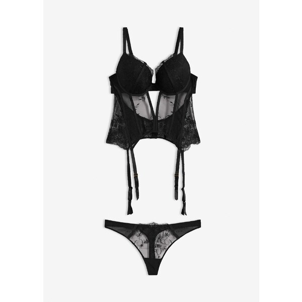 bonprix Korzáž a nohavičky (2-dielna sada), farba čierna 65262417