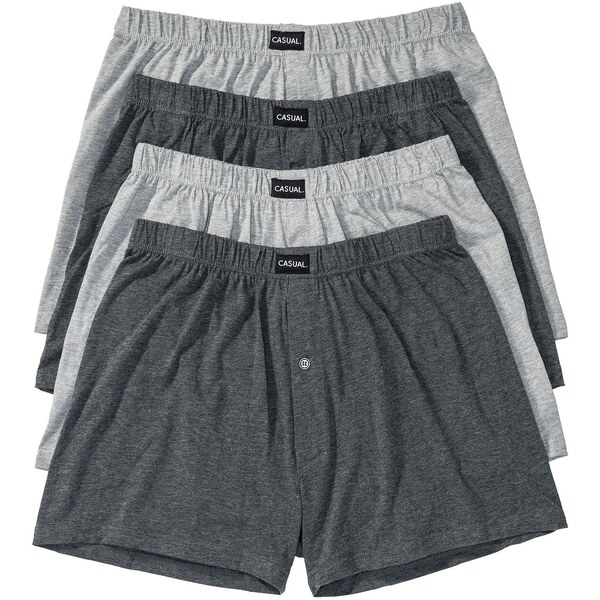 bonprix Voľné džersejové boxerky s mäkkou bavlnou (4 ks), farba šedá 44742475