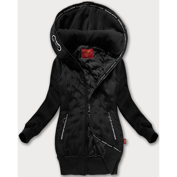 Čierna dámska bunda s kapucňou LHD (AMG-162A) 66084991