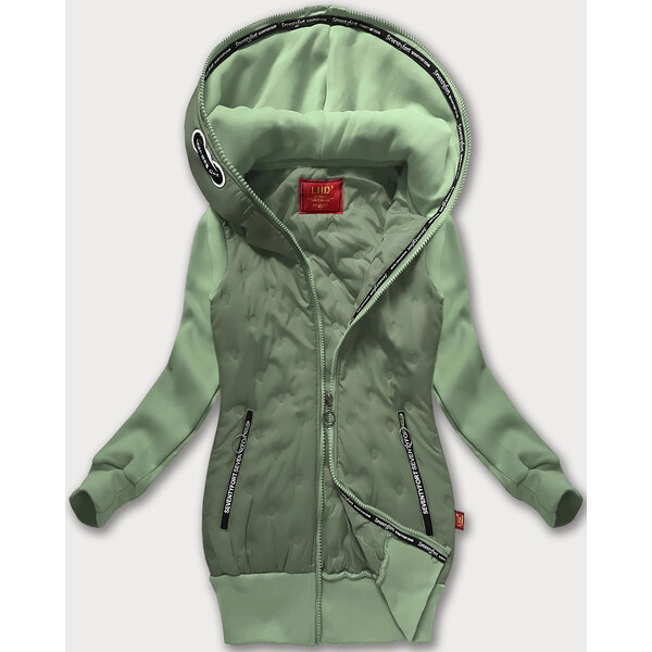Šedo-zelená dámska bunda s kapucňou LHD (AMG-162A) 66084992