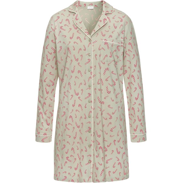 LASCANA Nočná košieľka pastelovo zelená / tmavočervená / biela 65655246