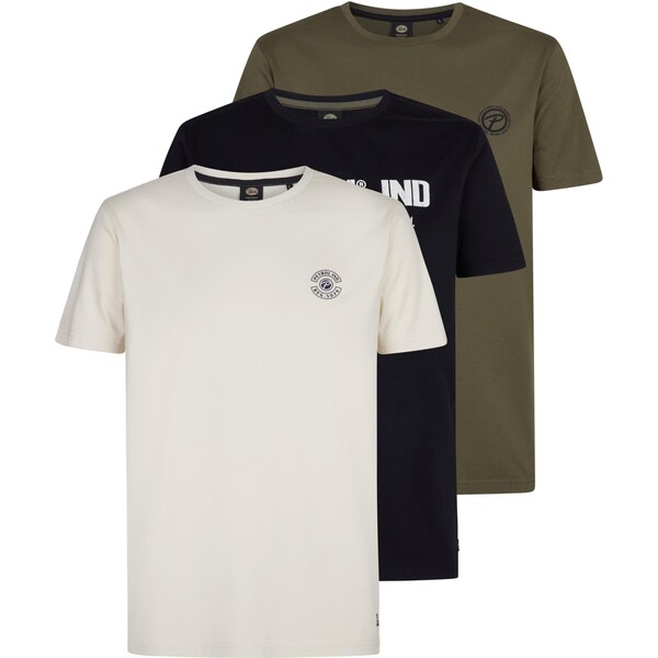 Petrol Industries Tričko Cimarron béžová / olivová / čierna 65660124