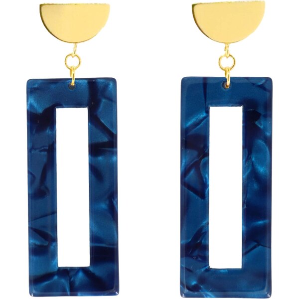 Fräulein Wunder Náušnice Akane námornícka modrá / čierna 65889991