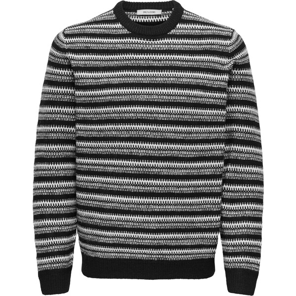 Only & Sons Sveter ONSMING čierna / biela 65861813