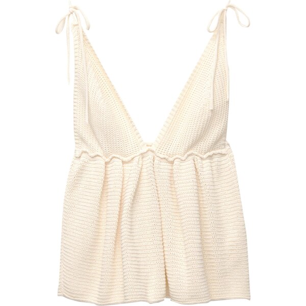 Pull&Bear Vyšívaný top nebielená 65890062