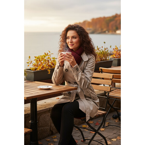 Glara Jarný/jesenný dámsky trenčkot aj pre plnoštíhle 13402330