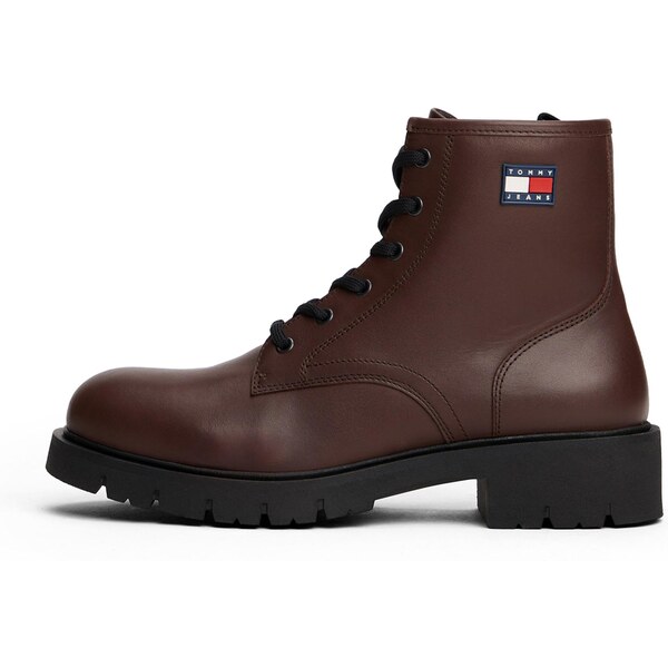 Tommy Jeans Šnurovacie členkové čižmy námornícka modrá / čokoládová / 65883550