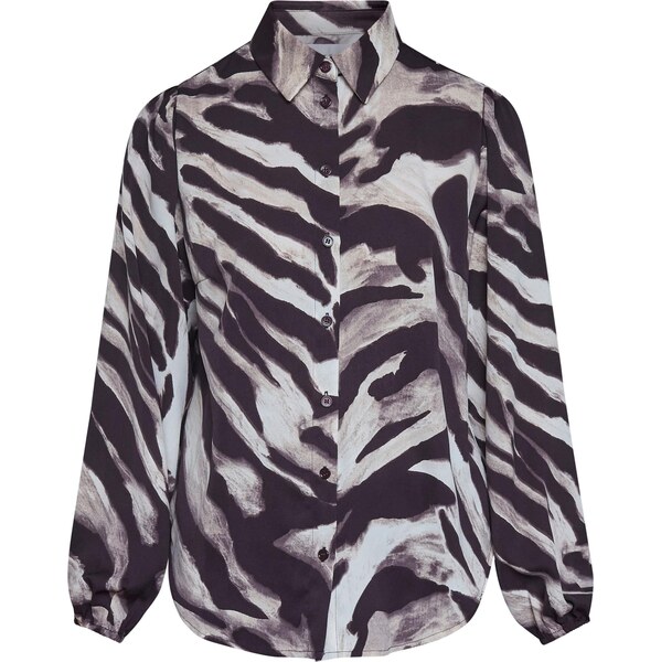 SISTERS POINT Blúzka EBBEY čokoládová / svetlohnedá / šedobiela 65475006