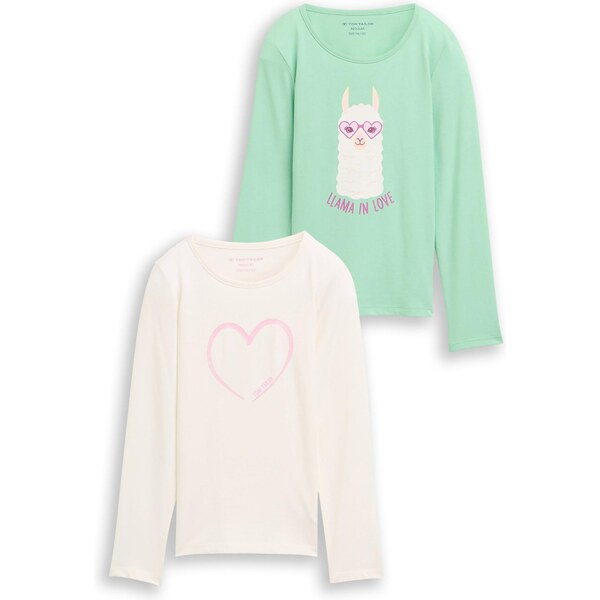 TOM TAILOR Tričko svetlozelená / slivková / orchideová / biela ako 65373103