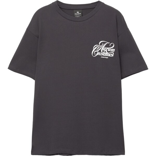 Pull&Bear Tričko AURUM CRESTLINES námornícka modrá / biela 65475326