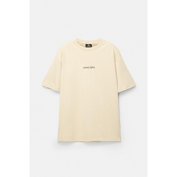 Pull&Bear Tričko svetlohnedá / sivá 65475329