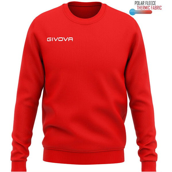 GIVOVA Pánska/chlapčenská športová mikina s kapucňou Crew Neck Red 65448252