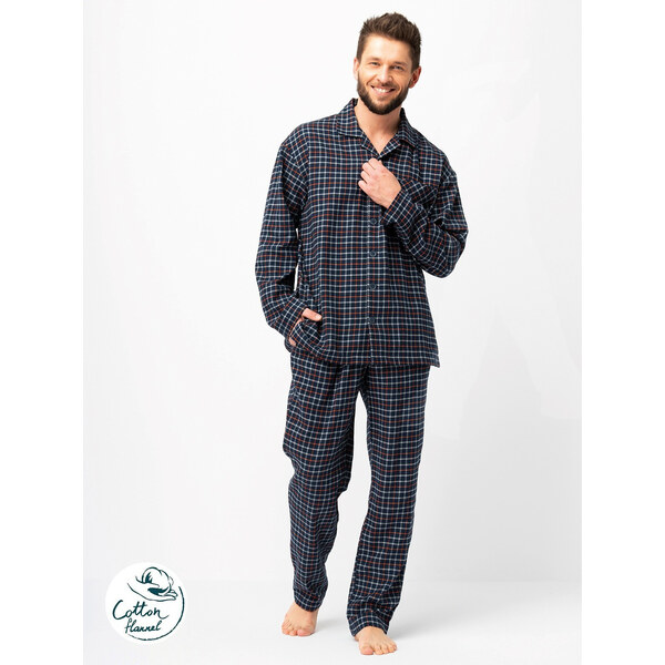 Pánske pyžamo Key MNS 480 B25 dĺžka/r M-2XL so zipsom 65448893