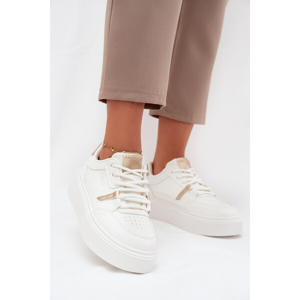 Big Star Shoes Damskie Sneakersy Na Platformie Big Star SS274359 Białe 66663611