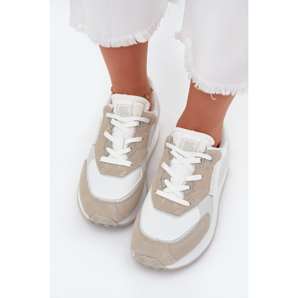 Big Star Shoes Dámske kožené tenisky Big Star HI-POLY SYSTEM - biele 65449001