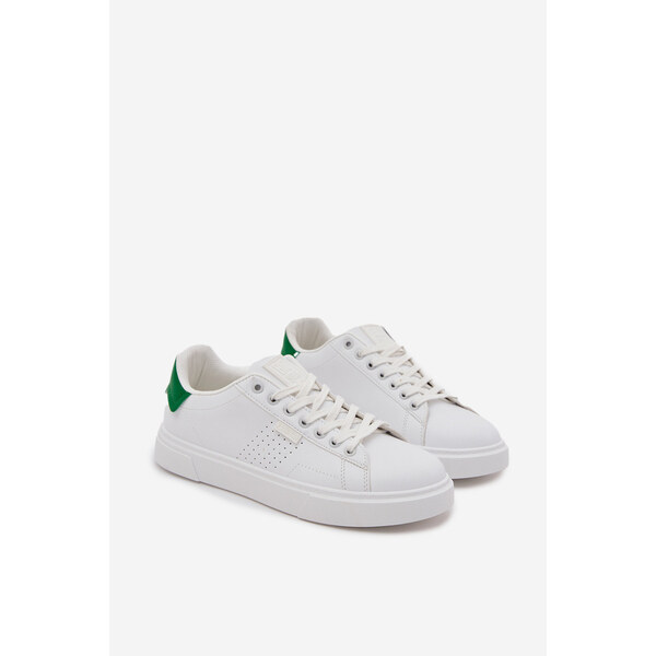 Big Star Shoes Pánske kožené tenisky ECO Big Star - bielo-zelené 65449003