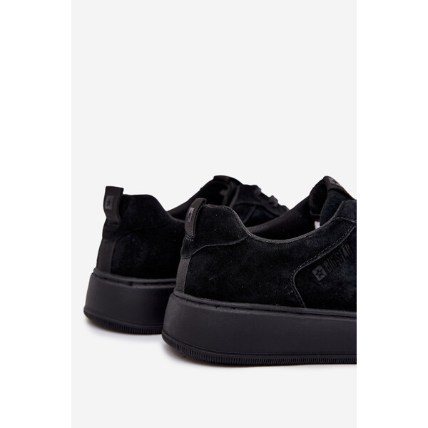 Big Star Shoes Pánske semišové tenisky na platforme Big Star - čierne 65449012