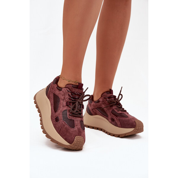 Big Star Shoes Skórzane Sneakersy Na Platformie Damskie Big Star 66663534