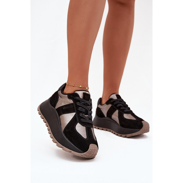 Big Star Shoes Zamszowe Sneakersy Damskie Ocieplane Na Platformie Big 66663546