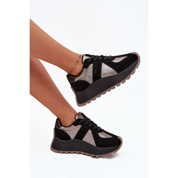 Big Star Shoes Dámske semišové tenisky na platforme Big Star HI-POLY 65449145