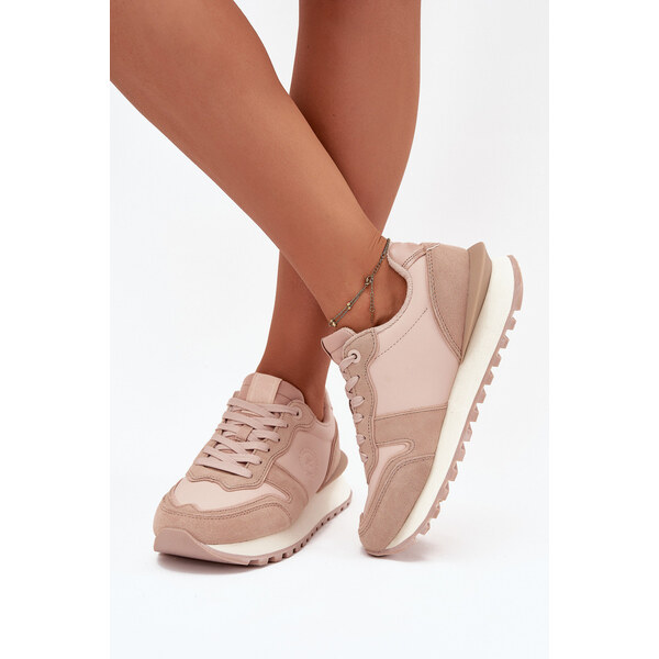 Big Star Shoes Dámske kožené tenisky Big Star HI-POLY SYSTEM - nude 65449146