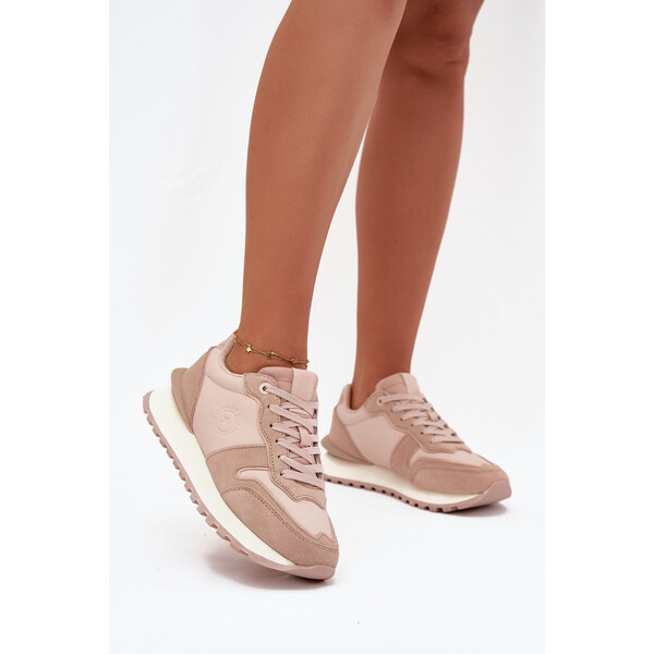 Big Star Shoes Skórzane Sneakersy Damskie Big Star OO274521 HI-POLY 66663547