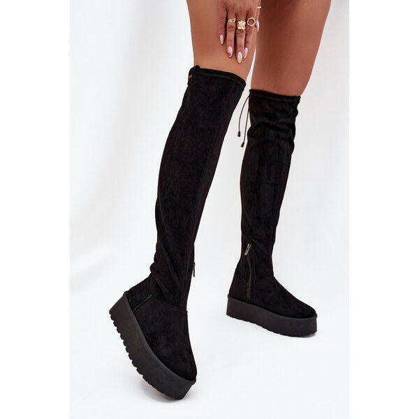 Big Star Shoes Dámske topánky nad kolená na platforme Big Star - 65449147