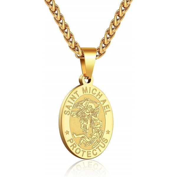 Impress Jewelry Prívesok z chirurgickej ocele Svätý Michael Zlatý 65230196