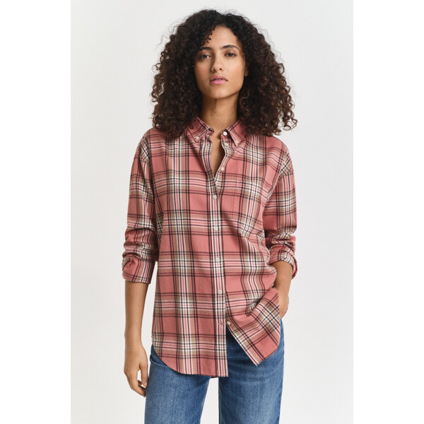 KOŠEĽA GANT REL CHECKED FLANNEL BD SHIRT FADED BRICK 65387677