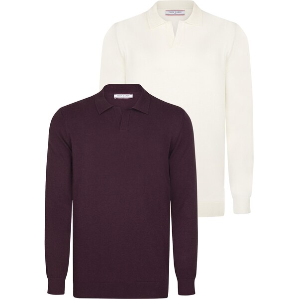 Felix Hardy Sveter vínovo červená / prírodná biela 65660267