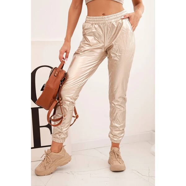 Kesi Double-layer trousers with beige velour 60730338