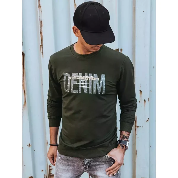 Pánska mikina s potlačou khaki Dstreet 50658638