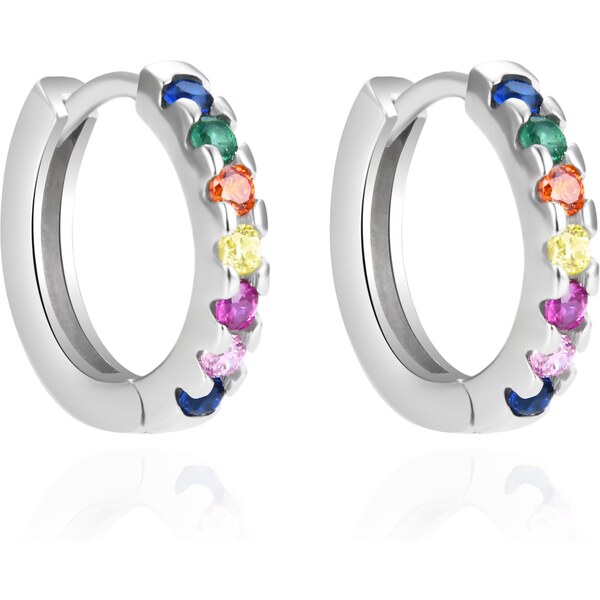 Agato Strieborné náušnice kruhy s farebnými zirkónmi AGT-E192KC 66579838