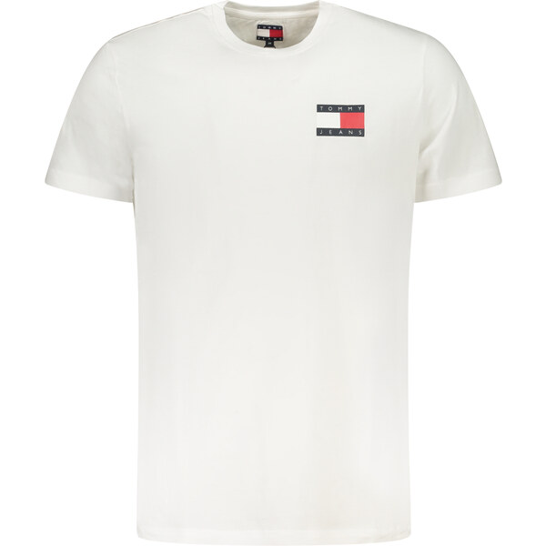 Tommy Hilfiger Jeans Biele pánske tričko s krátkym rukávom 66238324