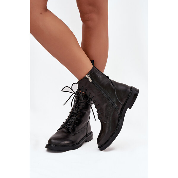 BIG STAR SHOES Kožené Zateplené Dámske Členkové Topánky Workery Big 65390710