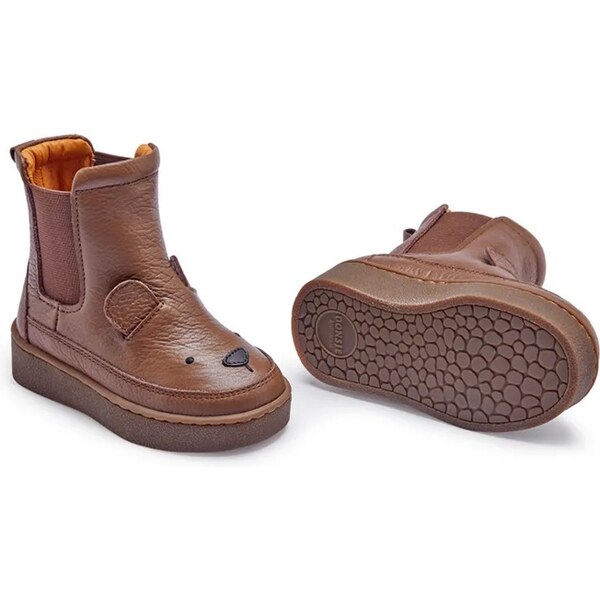 Kožené topánky pre bábätká Donsje Thudo Classic Boots Bear 65390227