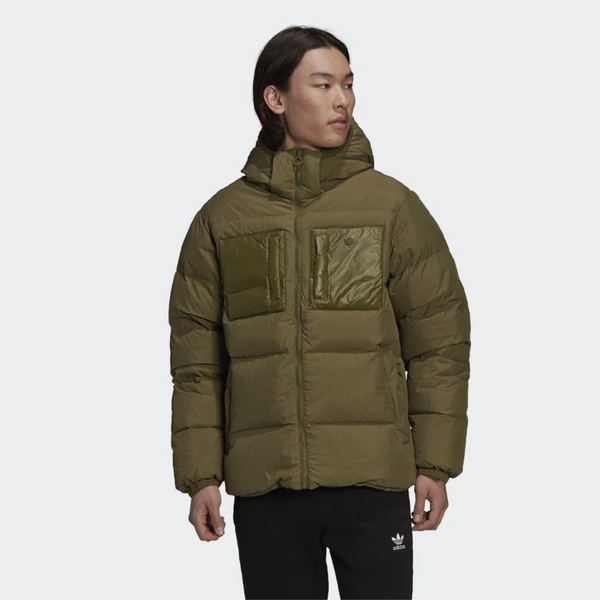 adidas Down Regen Hooded Puffer Jacket Focus Olive - Pánske - Bunda 66355605