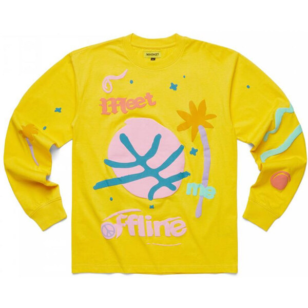 Market Meet Me Offline Longsleeve Tee Yellow - Pánske - Tričko MARKET 66356328