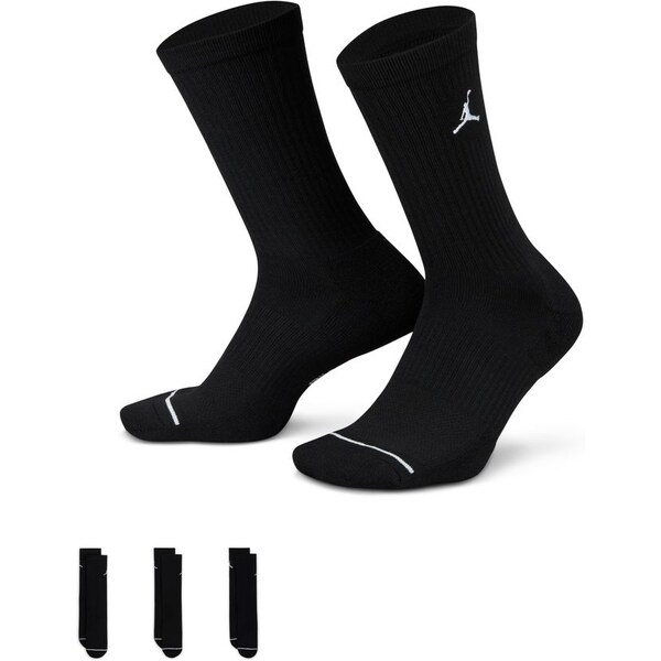 Jordan Everyday Crew Socks 3-Pack Black - Unisex - Ponožky Jordan - 66356818