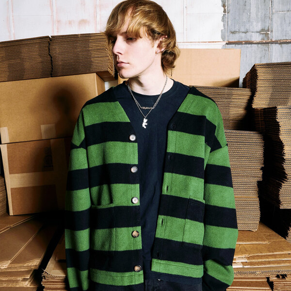 Pleasures Typo Cardigan Green - Pánske - Mikina Pleasures - Zelené - 66356915